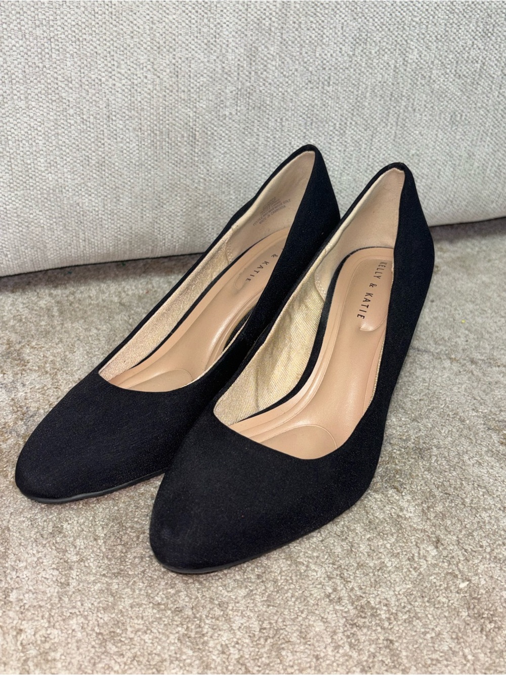 Kelly & Katie Black Suede Pointed Toe Heels